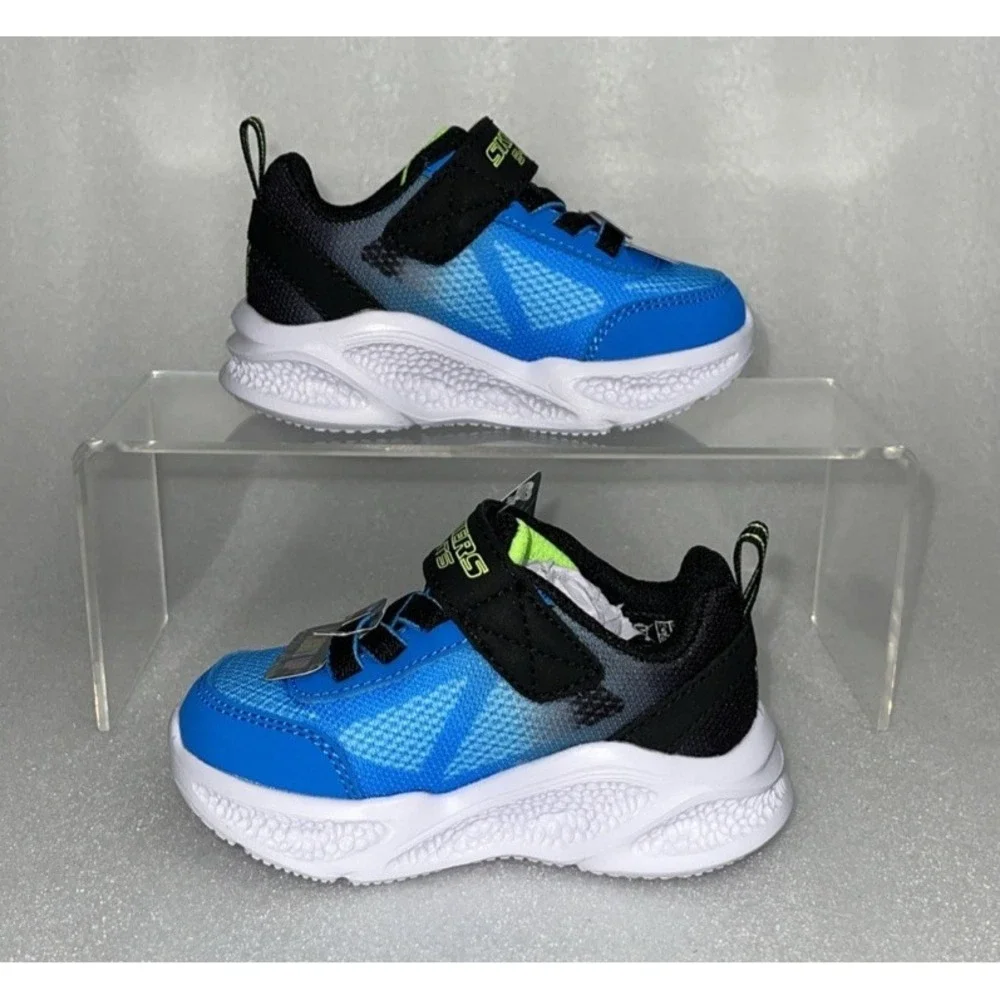 S Lights By Skechers Meteor‎ Krendox Sneakers Stretch Laces Toddler Boy Size 5